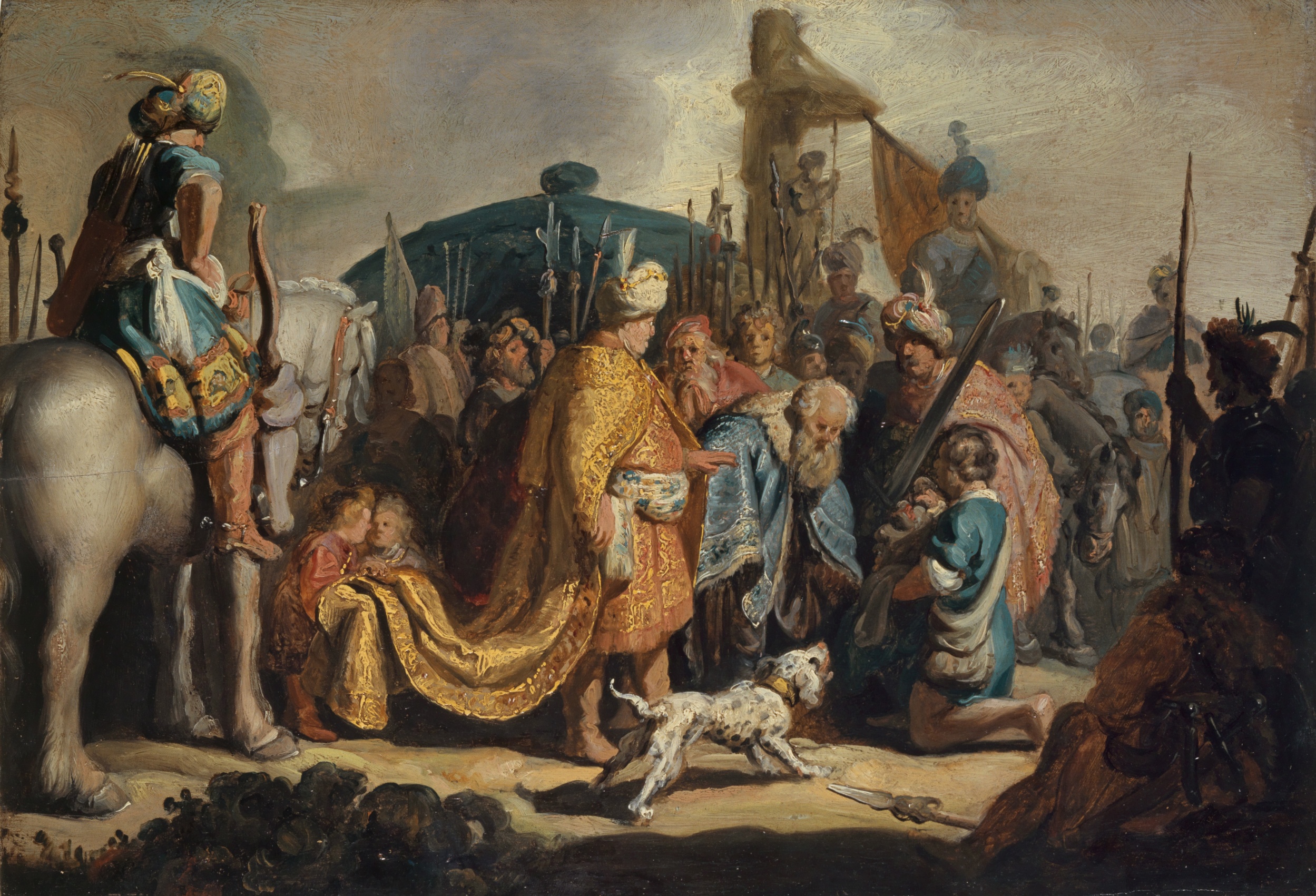 Rembrandt Harmensz. van Rijn, David übergibt Goliaths Haupt dem König Saul, 1627. Kunstmuseum Basel
