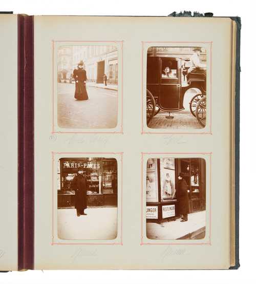 Album von Kunstschaffenden der Belle Epoque, l+r: Giuseppe Primoli, Pariser Strassen, Silbergelatineabzüge, 1899–1910
© als Sammlung by Jacques Herzog und Pierre de Meuron Kabinett, Basel.